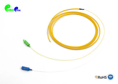 2F Single Mode Fiber Optic Pigtail SC APC + SC UPC with unit-tube 3.0mm round cable bunch fanout 600μm tail LSZH yellow