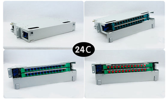 24 cores ODF unit 19' Rack Mount  Optical Distribution Frame Cold Rolled Steel material
