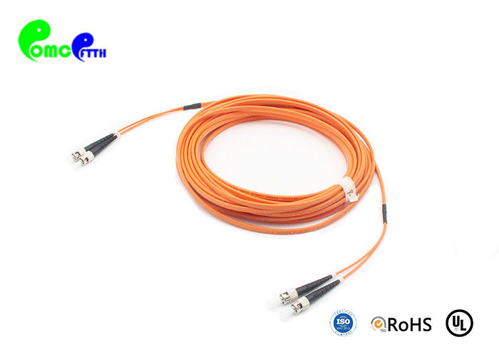 OM1 2.0mm Duplex 62.5 / 125μm ST UPC -  ST UPC Fiber Optic Patch Cable PVC Orange