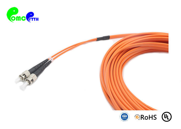 OM1 2.0mm Duplex 62.5 / 125μm ST UPC -  ST UPC Fiber Optic Patch Cable PVC Orange