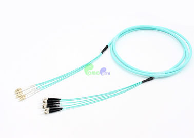 LC - ST Fiber Optic Patch Cables 6 Cores MM 50 / 125  Fanout 2mm Tails Multifibers